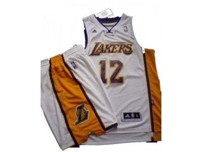 NBA Los Angeles Lakers #12 Dwight Howard white[Revolution 30 Swingman]& Shorts Suit